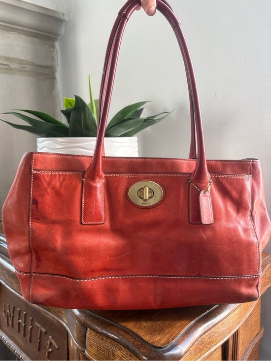 Handbags - Coach orange Madeline Satchel shoulder bag